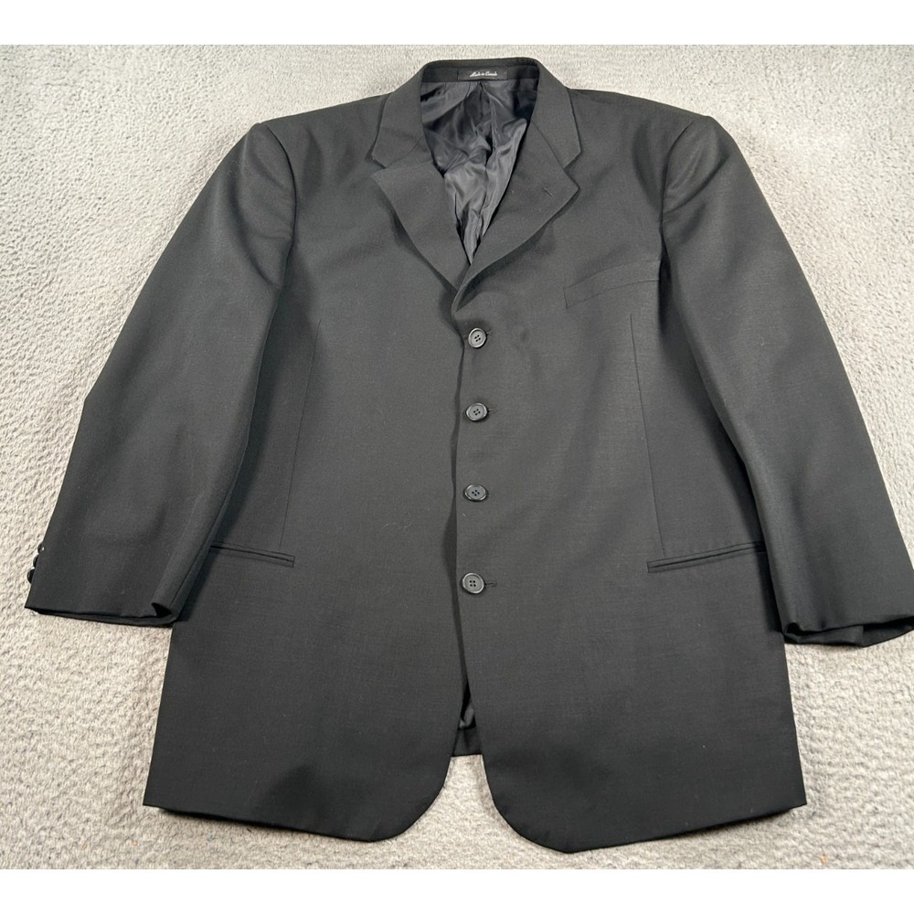 Mani Giorgio Armani Blazer‎ Men's 48 Black Wool Four-Button Coat Sport Jacket